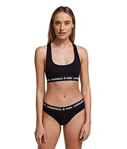 KARL LAGERFELD Damen Karl Lagerfeld Damen Sport-Bh Mit Karl-Logo, Schwarz, L von KARL LAGERFELD