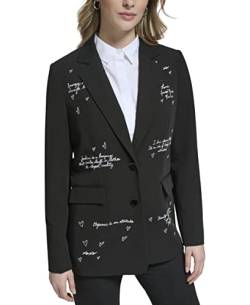 KARL LAGERFELD Damen L3tc9145-blk-12 Lässiger Blazer, Schwarz-Weiß-Druck, 42 von KARL LAGERFELD