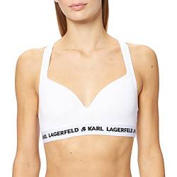 KARL LAGERFELD Damen Logo gepolsterter BH Weiß XL von KARL LAGERFELD