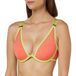 KARL LAGERFELD Damen Transparenter Demi Cup BH mit Riemen Helle Koralle M von KARL LAGERFELD