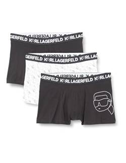 KARL LAGERFELD Herren Ikonik 2.0 Trunks Set (3er Pack) Schwarz/Weiß M von KARL LAGERFELD