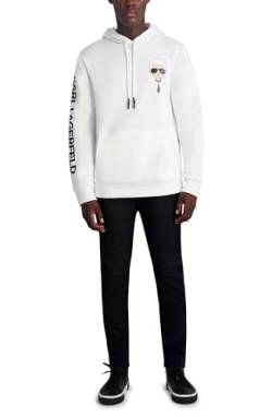 KARL LAGERFELD Herren Karl Character Hoodie Kapuzenpullover, Weiss/opulenter Garten, Large von KARL LAGERFELD