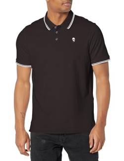 KARL LAGERFELD Herren Karl Character Poloshirt mit 3 Knöpfen Polohemd, Schwarz, L von KARL LAGERFELD