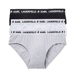 KARL LAGERFELD Herren Karl Lagerfeld Herren Slips Mit Logo (X3), Schwarz/Weiß/Grau, Xl, Multi, XL von KARL LAGERFELD