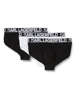 KARL LAGERFELD Herren Karl Lagerfeld Herren Voll Elastische Slips (X3), Schwarz/Weiß, S von KARL LAGERFELD