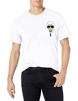 KARL LAGERFELD Herren Klassisches Karl Caharacter T-Shirt, Weiss/opulenter Garten, Mittel von KARL LAGERFELD