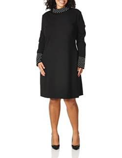 KARL LAGERFELD Paris Damen Mock Neck Bell Sleeve Sheath Dress Kleid, schwarz, 44 (label size: 14) von KARL LAGERFELD