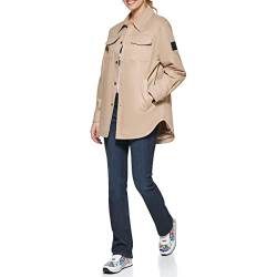 KARL LAGERFELD Paris Damen Oversized Shirt Jacke, Khaki, XL von KARL LAGERFELD