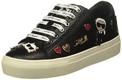 Karl Lagerfeld Paris Cate Shoes – Sneakers für Damen mit ikonischen Klp-Pins Sneaker, schwarz, 39.5 EU von KARL LAGERFELD