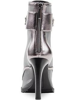 Karl Lagerfeld Paris Damen Blayze Mode-Stiefel, Silber, 38.5 EU von KARL LAGERFELD