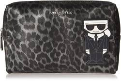 Karl Lagerfeld Paris Damen Lh2r41av-bgo-one Größe Reisezubehör-Kosmetiktasche, Maybelle, Leopardenmuster, Schwarz/Grau von KARL LAGERFELD