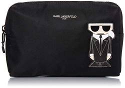 Karl Lagerfeld Paris Damen Maybelle SLG Reisezubehör-Kosmetiktasche, schwarz/Silber von KARL LAGERFELD