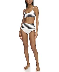Karl Lagerfeld Paris Damen Standard Swim Bikini Top, Weiches Weiß/Schwarz, Large von KARL LAGERFELD