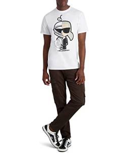 Karl Lagerfeld Paris Herren Karl Knight Bedrucktes Grafik T-Shirt, Weiss/opulenter Garten, XL von KARL LAGERFELD