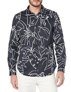 Karl Lagerfeld Paris Herren Lm3w3096-blw-l Hemd mit Button-Down-Kragen, Schwarz/Weiß, L von KARL LAGERFELD