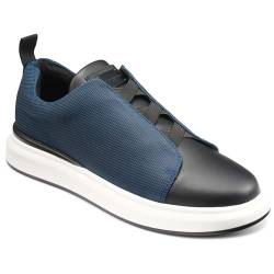 Karl Lagerfeld Paris Herren Schnürlose, weiße Sohle, elastisch, überkreuzte Details Sneaker, blau/schwarz, 42 EU von KARL LAGERFELD