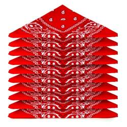 ...KARL LOVEN Bandana 5er Pack 100% Baumwolle Paisley Halstuch Kopf Hals Schal (5er Pack, Rot) von ...KARL LOVEN