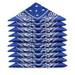 ...KARL LOVEN Bandanas 5er Pack 100% Baumwolle Paisley Halstuch Kopf Hals Schal (5er Pack, Konigsblau) von ...KARL LOVEN