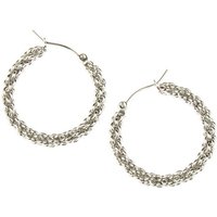 KARMA Creolen-Set Damenohrringe Creolen 3 cm Edelstahl silber (2-tlg), Kreolen Ohrringe Flechtoptik Damen von KARMA