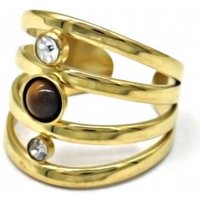 KARMA Fingerring TMR77-266G Damenring Gold Edelstahl mit Kristallen, Ring Damen Damenschmuck Goldring von KARMA