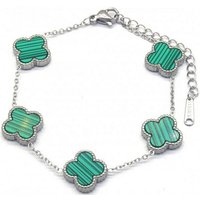 KARMA Silberarmband Silberarmband Damen Edelstahl silber grün, Damenschmuck Armband Schmuck Geschenk von KARMA