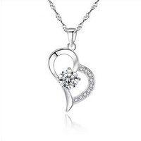 KARMA Silberkette Halskette Damen silber 925 mit Anhänger Herz, Damenkette Kette Schmuck Kristalle Geschenk von KARMA