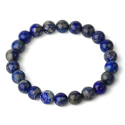 KATIAK Positive Energie Chakra Kristall Stein Armband, 8Mm Amethyst Rosenquarz Naturperlen Edelstein Stretch Armreif Schmuck Für Festival Geburtstag Muttertag Stilvolle Geschenke Lapisla-Zuli von KATIAK