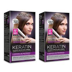 Kativa Keratin Glättung Brasilianisches Xpress Keratin-Behandlung ohne Formelle – Pack 2 von KATIVA