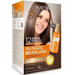 Kativa Premium brasilianisches Glättungs-Set - Neue Formel mit Hyaluronsäure - Serum ohne Ausspülen von KATIVA