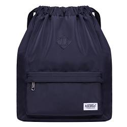 KAUKKO Beutel Rucksack Hipster Kordelzug Turnbeutel Gymsack mit Innentasche Sportbeutel für Damen & Herren, 21L von KAUKKO