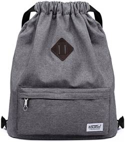 KAUKKO Beutel Rucksack Hipster Kordelzug Turnbeutel Gymsack mit Innentasche Sportrucksack für Damen & Herren, 21L von KAUKKO