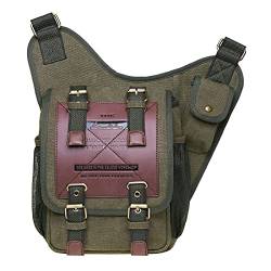 KAUKKO Canvas - Brusttasche für Damen und Herren - Umhängetasche, grün jnl-fh-08, Taille unique, daypack rucksack von KAUKKO