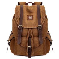 KAUKKO Herren Damen Schulrucksack Wanderrucksack Reisetasche Laptoprucksack Outdoor Sports Freizeit Daypacks, Khaki, Large von KAUKKO