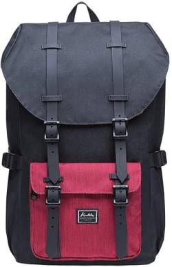 KAUKKO Laptop Outdoor Backpack, Traveling Rucksack Fits 15.6 Inch Laptop(5-5-Blackred) von KAUKKO