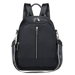 KAUKKO Rucksack Damen, 2 in 1 Nylon Daypack Für Lässig Schule Travel Wandern Arbeit, 8.6 L (Schwarz JNL-HB03-03) von KAUKKO