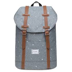 KAUKKO Rucksack Damen Herren Schön und Praktisch Daypack für Schule, Uni, Beruf und Freizeit mit 10" Laptopfach Tasche für den Alltag 12L, Grau von KAUKKO