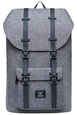 KAUKKO Rucksack Damen Herren für 15 Zoll Laptop für Schule, Arbeit oder Reise, 21.57 Liters, 27 * 17 * 47 cm (Grau JNL-D2-09) von KAUKKO