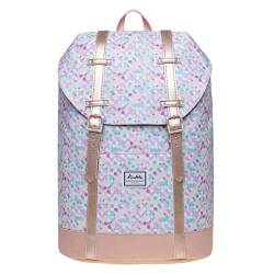 KAUKKO Rucksack Damen Schön und Praktisch Frisky Pink Reiserucksack mit Laptopfach für 12" Notebook für Ausflüge, Uni, Schule, 16L von KAUKKO