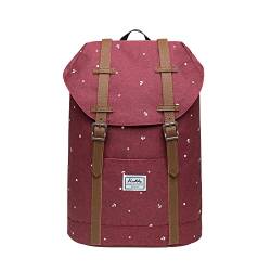 KAUKKO Rucksack Klein Damen Mini Daypack für Uni Reisen Job mit Laptopfach für 12" Notebook, 36 * 24 * 14cm/ 12L von KAUKKO