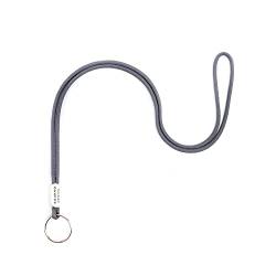 KAUKKO Schlüsselband Lang Schlüsselanhänger (48cm), für Ausweise und Schlüssel - Robust und Praktischer - Lanyard für Herren, Damen & Kinder, Grau-KR02 von KAUKKO