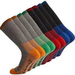 KAVANYISO Herren Merino Wolle Wandersocken Atmungsaktiv Athletic Crew Verdicken, 4 Paar Ass500 (Buchstabe), 43 EU von KAVANYISO