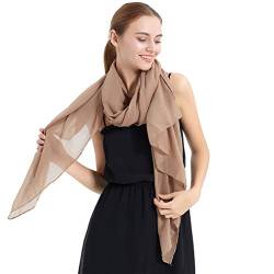 KAVINGKALY Baumwolle Schals for Frauen Leichter Schal Einfarbig Große Schals und Wraps für Damen Abendkleider Zubehör(Nude) von KAVINGKALY