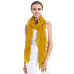 KAVINGKALY Einfarbige Design Mode Schal Wrap Kopf Gesicht Abdeckung Pashmina Schals für Damen(Gold) von KAVINGKALY