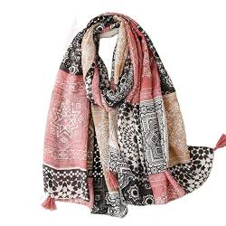 KAVINGKALY Geometrische Gedruckte Schal Mode Schal für Frauen Lange Tassle Hals Wrap Schal (Style6) von KAVINGKALY