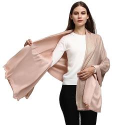 KAVINGKALY Pashmina Schal Kaschmir Stolen Damen Schultertuch für Frauen Hochzeit Kaschmirschal Herren Umschlagtuch Winter(rosa) von KAVINGKALY