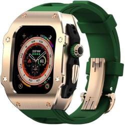KAVJU 49 mm Edelstahl-Uhrengehäuse, Fluorkautschuk-Uhrenarmband, für Apple Watch Ultra 8 2 Serie, Sportarmband, Mod-Kit, für iWatch 49 mm Uhr, Ersatzzubehör, For Ultra 49mm, Achat von KAVJU