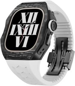 KAVJU Hochwertiges Karbonfaser-Uhrengehäuse, Gummiband, Mod-Kit, für Apple Watch Ultra 2, 49 mm Serie, Ersatzarmband, Verschluss für Herrenuhren, für iWatch Serie 49 mm Zubehör, 49 mm, Achat von KAVJU