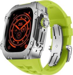 KAVJU Robustes Edelstahl-Uhrengehäuse, Sport-Gummiband, Mod-Kit, für Apple Watch Ultra 49 mm, RM-Stil, Metall-Uhrenabdeckung, für iWatch 8, 49 mm, Ersatzzubehör, For Ultra 49MM, Achat von KAVJU