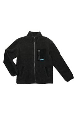 KAVU Pearsoll Fleece Sweatshirt, Sherpa Zip Up Jacket-Black-S von KAVU