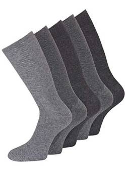 Herrensocken ohne Gummi Socken ohne Gummibund ohne Gummizug Baumwolle, 1 Paar, 5 Paar oder 10 Paar (47-50, 5 Paar grau) von KB Socken